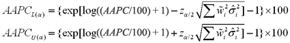 equations for confidence interval specifications for AAPC