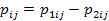 equation representing pij = p1ij - p2ij